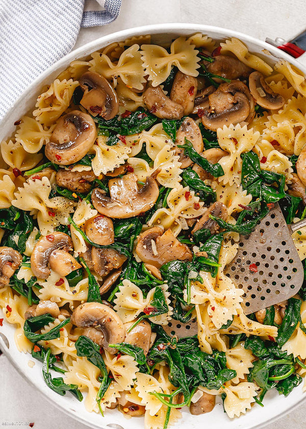 Parmesan Spinach Mushroom Pasta