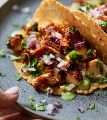 Ridiculously Good Chicken Tacos with Green Sauce