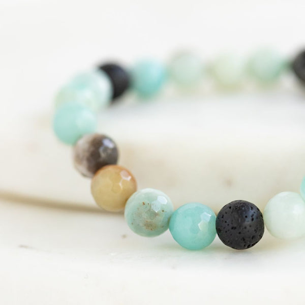 Essential Oil Diffuser Bracelet: Amazonite & Lava
