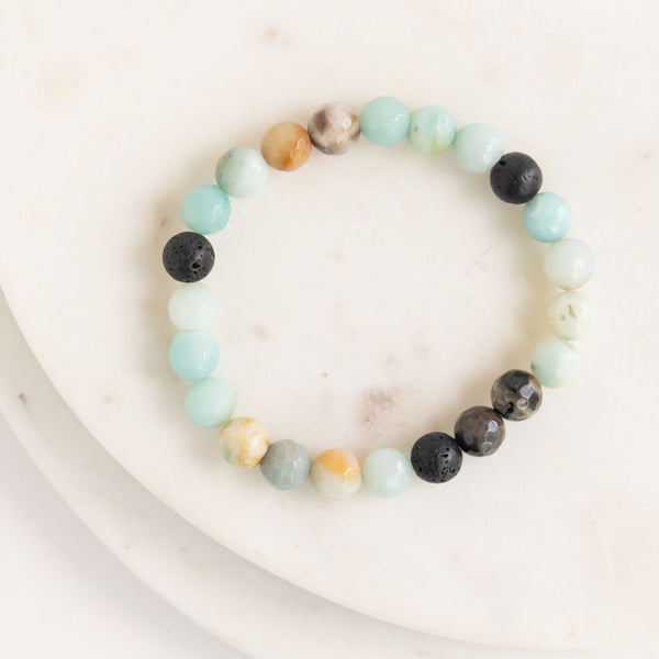 Essential Oil Diffuser Bracelet: Amazonite & Lava