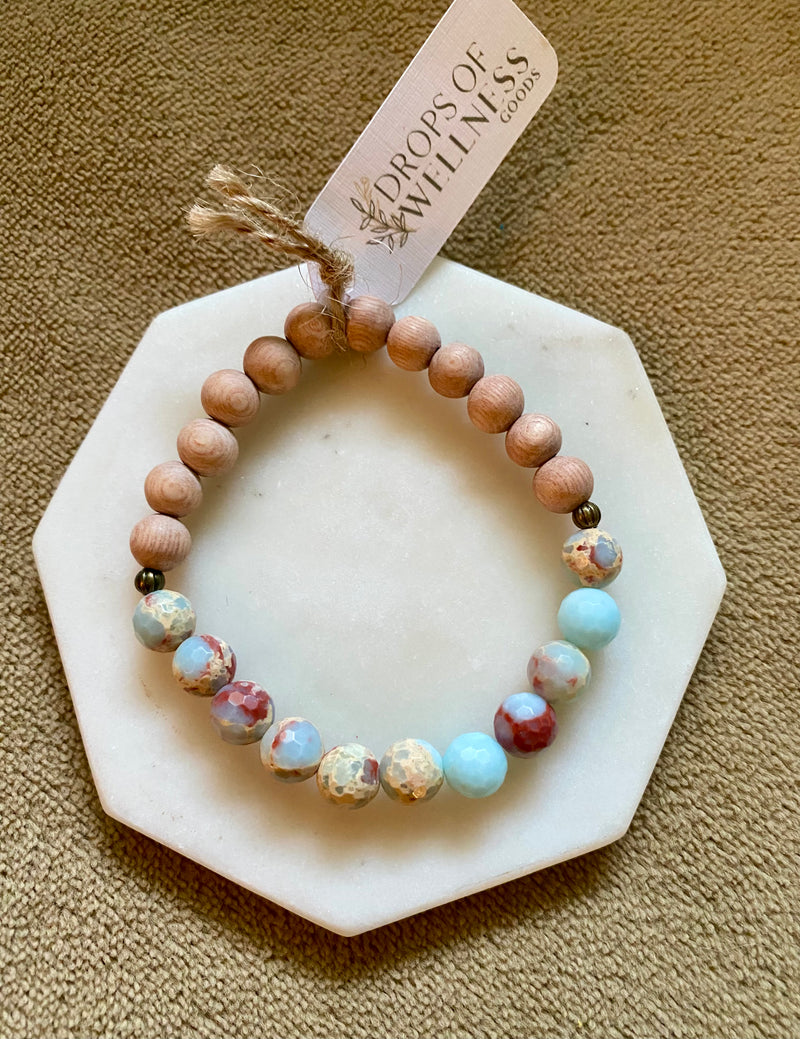 Essential Oil Diffuser Bracelet: Impression Jasper Rosewood