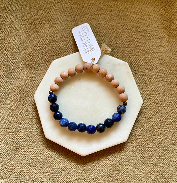 Essential Oil Diffuser Bracelet: Lapis Lazuli & Rosewood