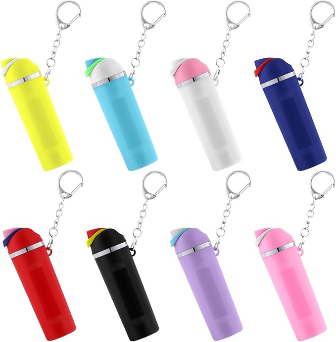Mini Water Bottle Keychain Holder with Lip Balm