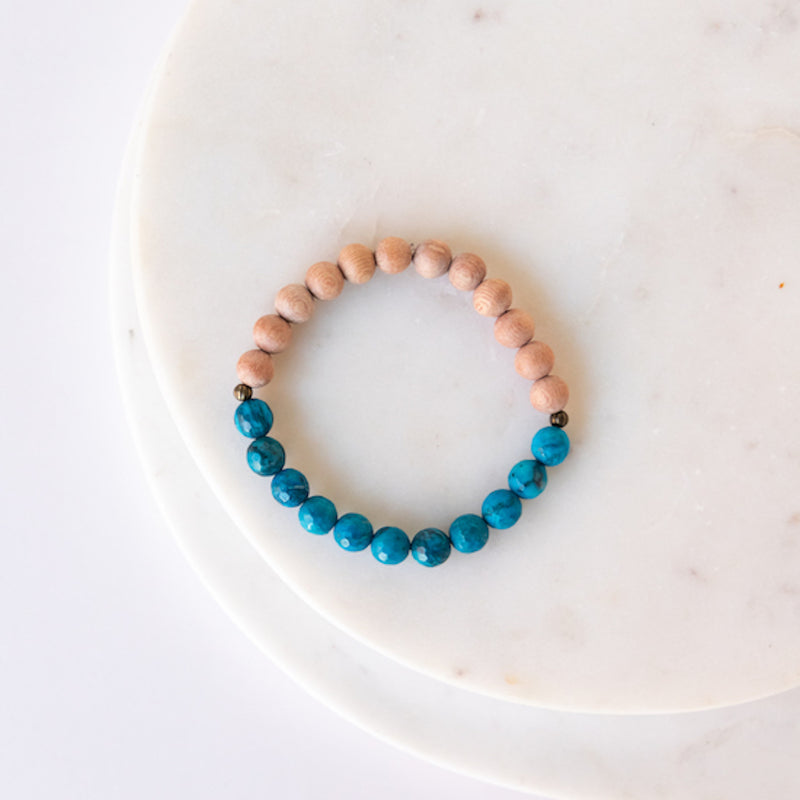 Essential Oil Diffuser Bracelet: Apatite + Rosewood