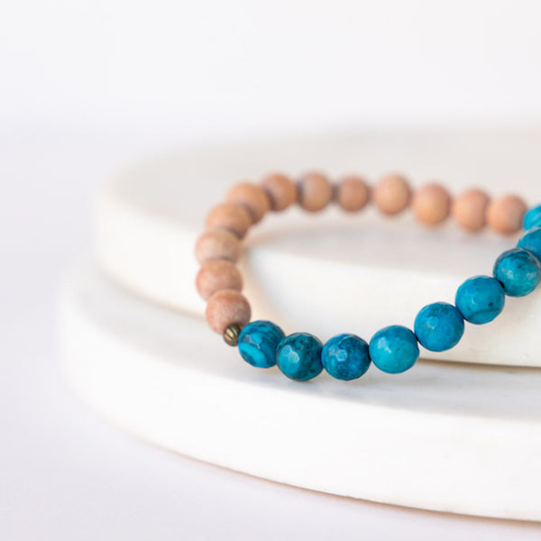 Essential Oil Diffuser Bracelet: Apatite + Rosewood