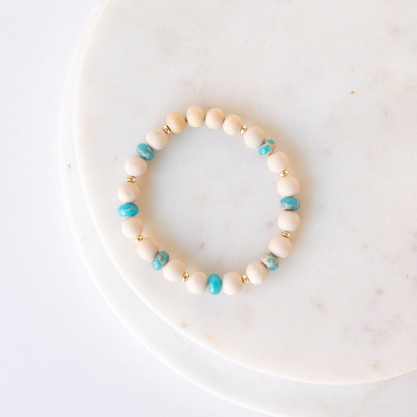 Essential Oil Diffuser Bracelet: Turquoise and Natural Stone