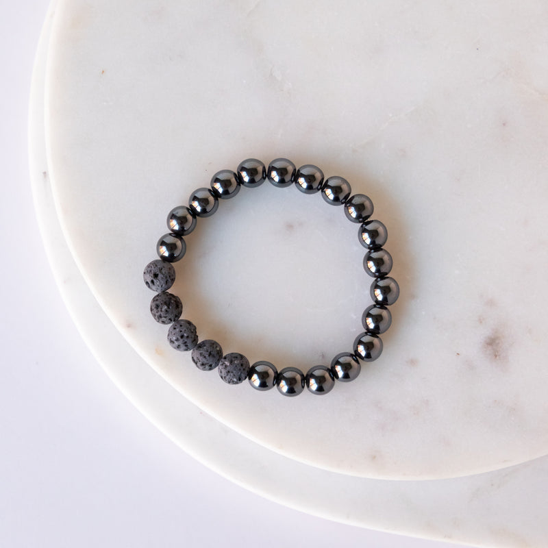 Essential Oil Diffuser Bracelet: Hematite