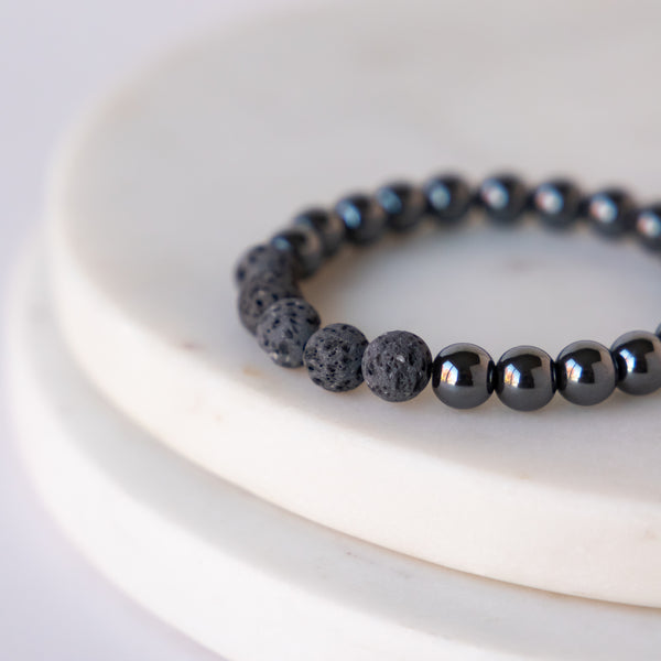 Essential Oil Diffuser Bracelet: Hematite