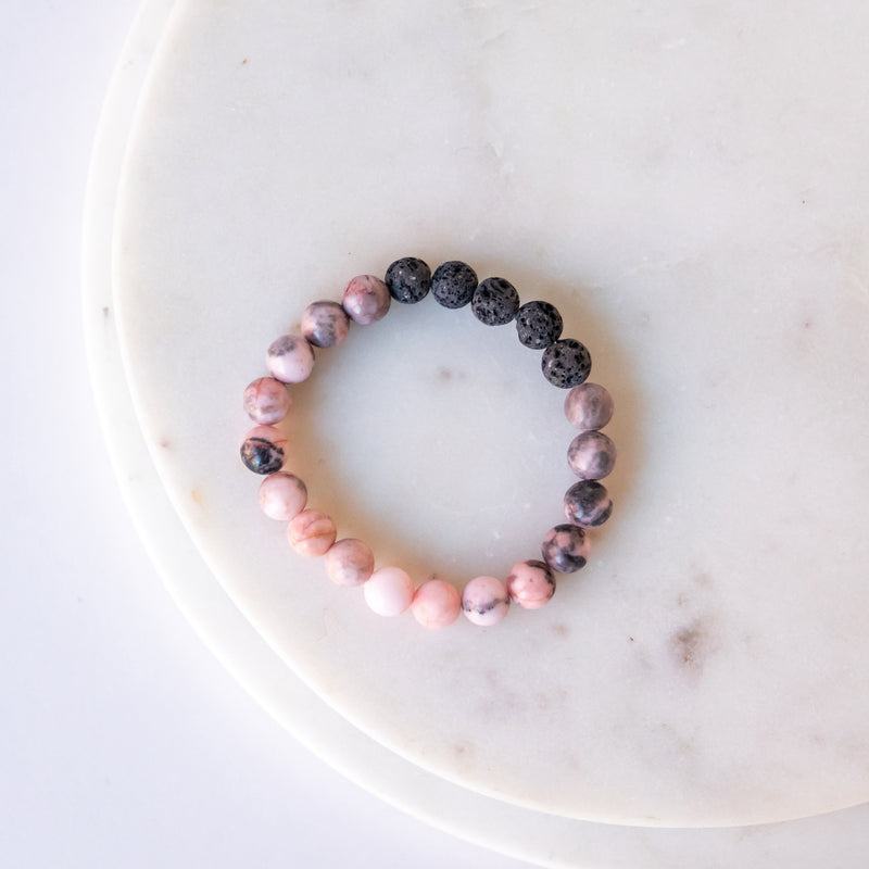 Essential Oil Diffuser Bracelet: Pink Zebra Jasper