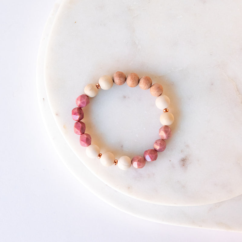 Essential Oil Diffuser Bracelet: Haitian Flower Rhodonite