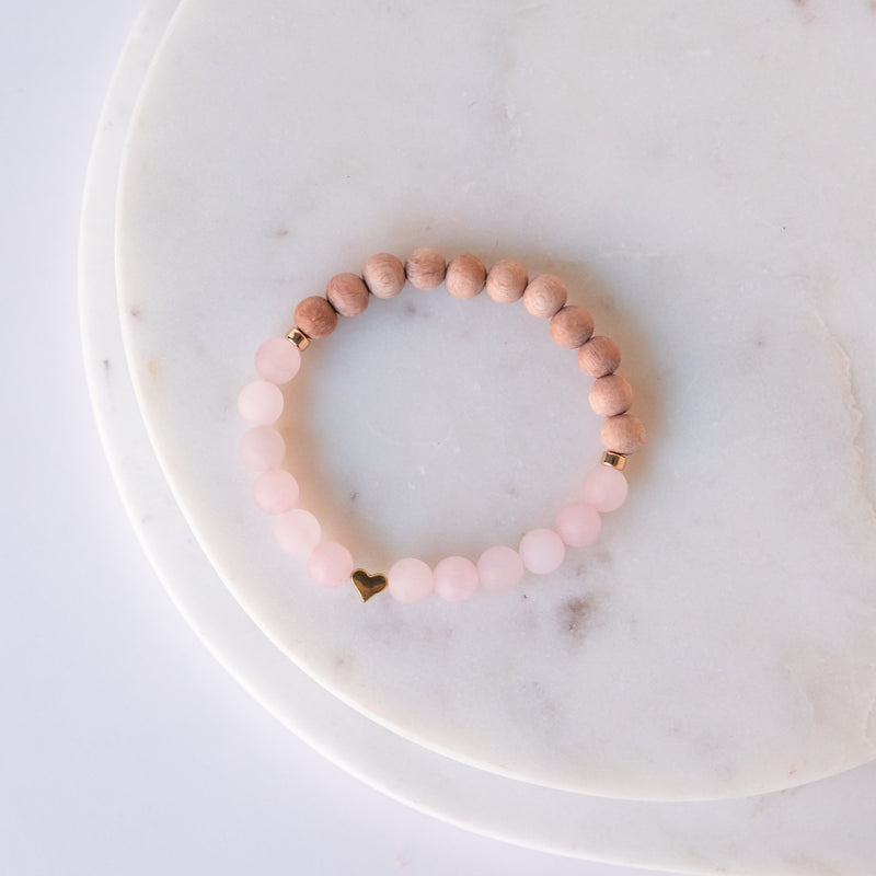 Essential Oil Diffuser Bracelet: Rose Quartz