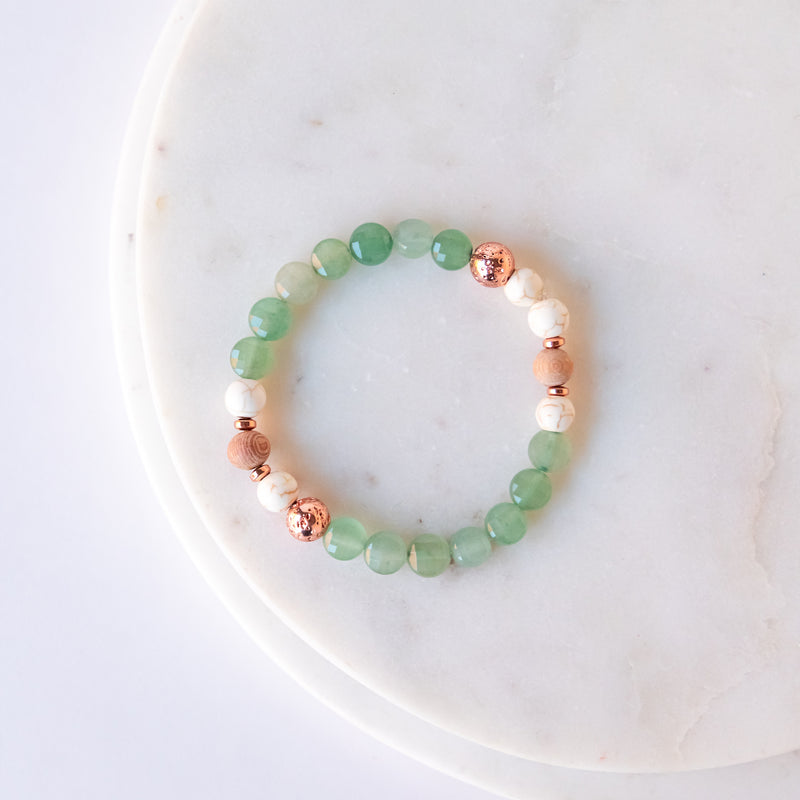 Essential Oil Diffuser Bracelet: Malaysia Jade Stone & Rosewood