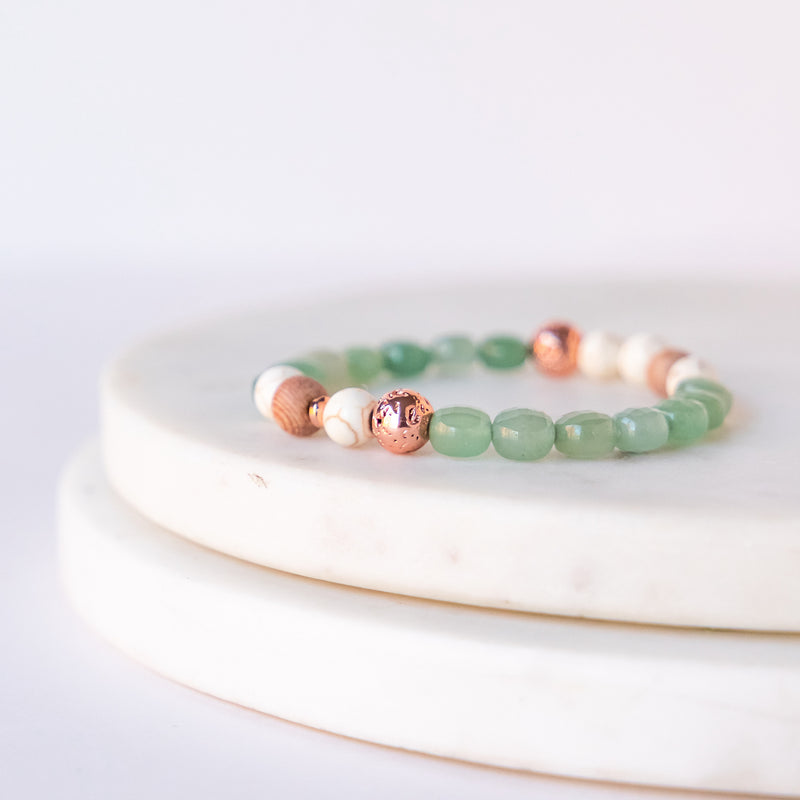 Essential Oil Diffuser Bracelet: Malaysia Jade Stone & Rosewood