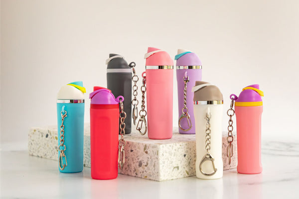 Mini Water Bottle Keychain Holder with Lip Balm