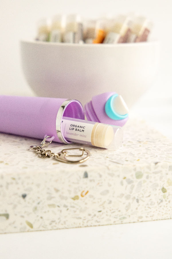 Mini Water Bottle Keychain Holder with Lip Balm