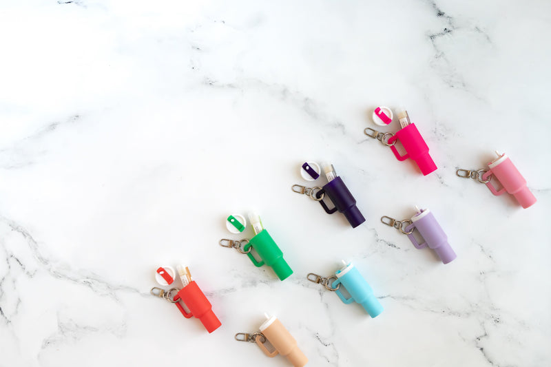 Mini Tumbler Cup Keychain Holder with Lip Balm