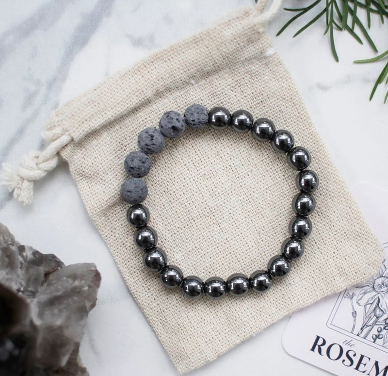 Essential Oil Diffuser Bracelet Hematite